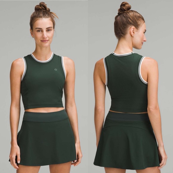 Lululemon Varsity Scoop-Neck Cropped Tennis Tank Top - Picture 1 of 8
